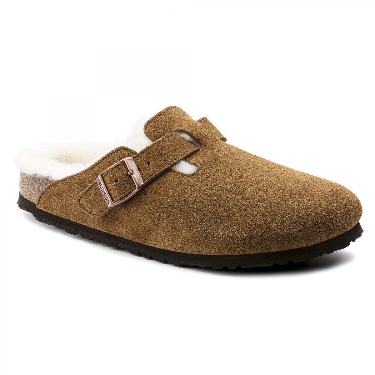 버켄스탁 프리미엄 퍼 벨크로 클로그 슬리퍼 Boston Shearling Suede Leather 1001140/1001141 MINK - 상세 이미지 2