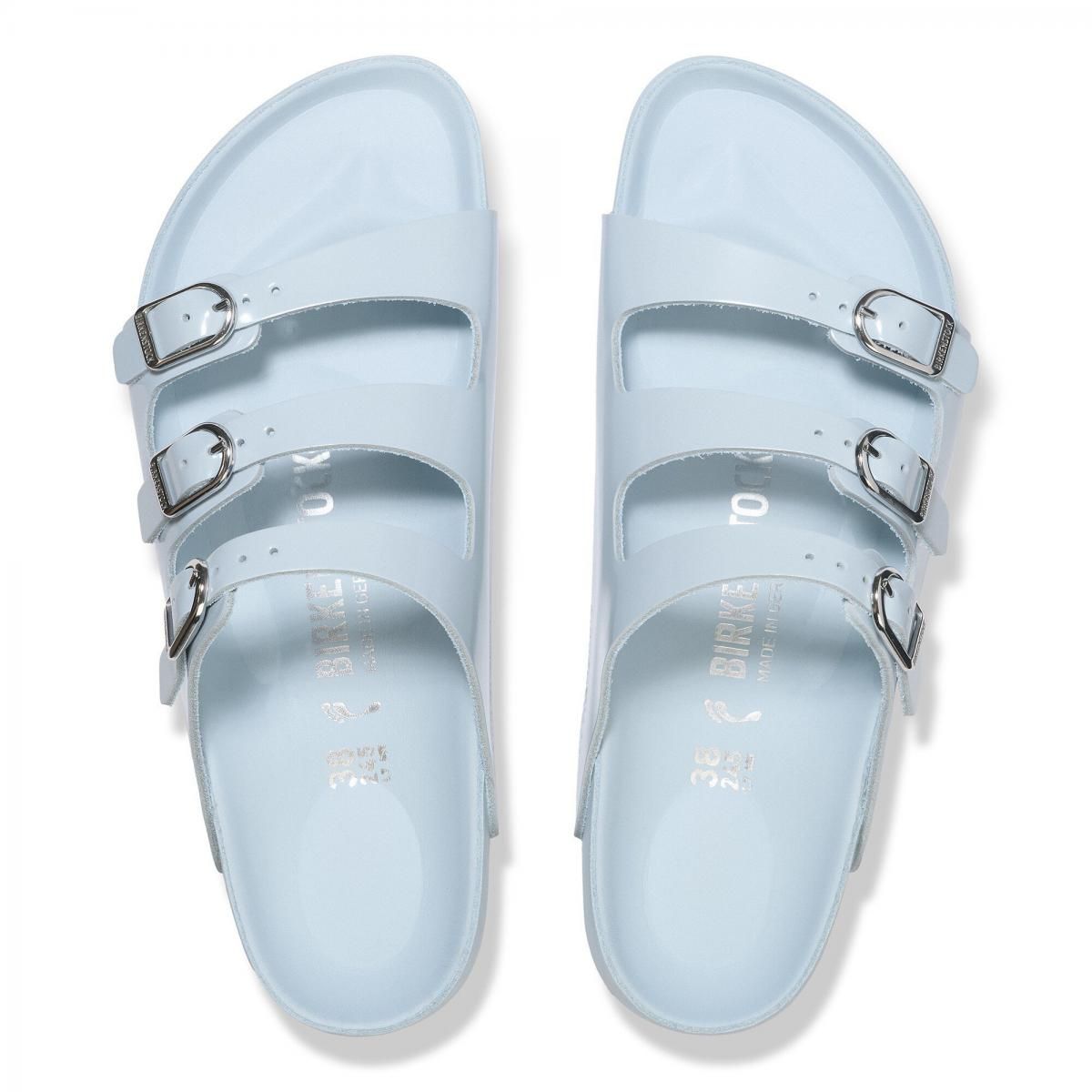 버켄스탁 컴포트 내추럴레더 에나멜 스트랩 샌들 1030858/1030950 BABY BLUE HIGH SHINE - 상세 이미지 4