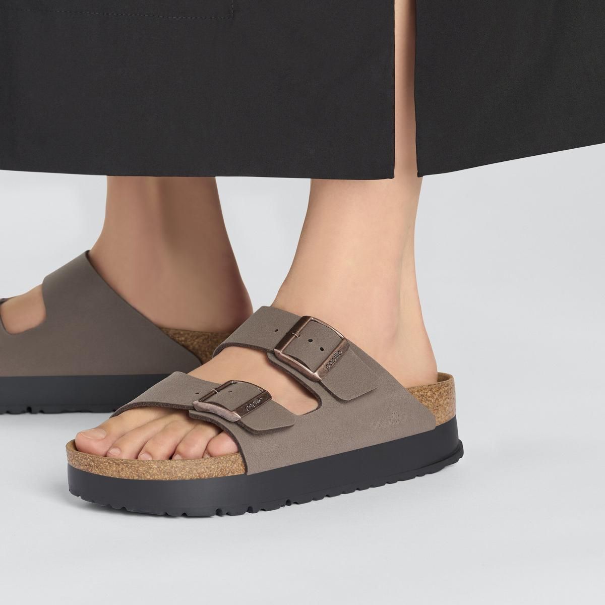 파필리오 플랫폼 비건 스트랩 샌들 Arizona PAP Flex BirkoFlor 1027417 MOCCA - 상세 이미지 4