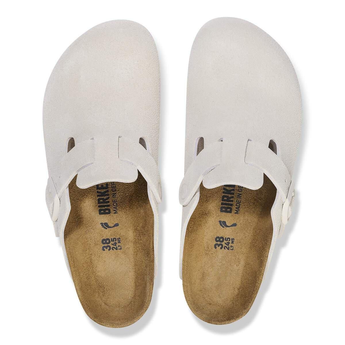 버켄스탁 보스턴 스웨이드 레더 베이직 슬리퍼 1024731/1024740 ANTIQUE WHITE - 상세 이미지 3