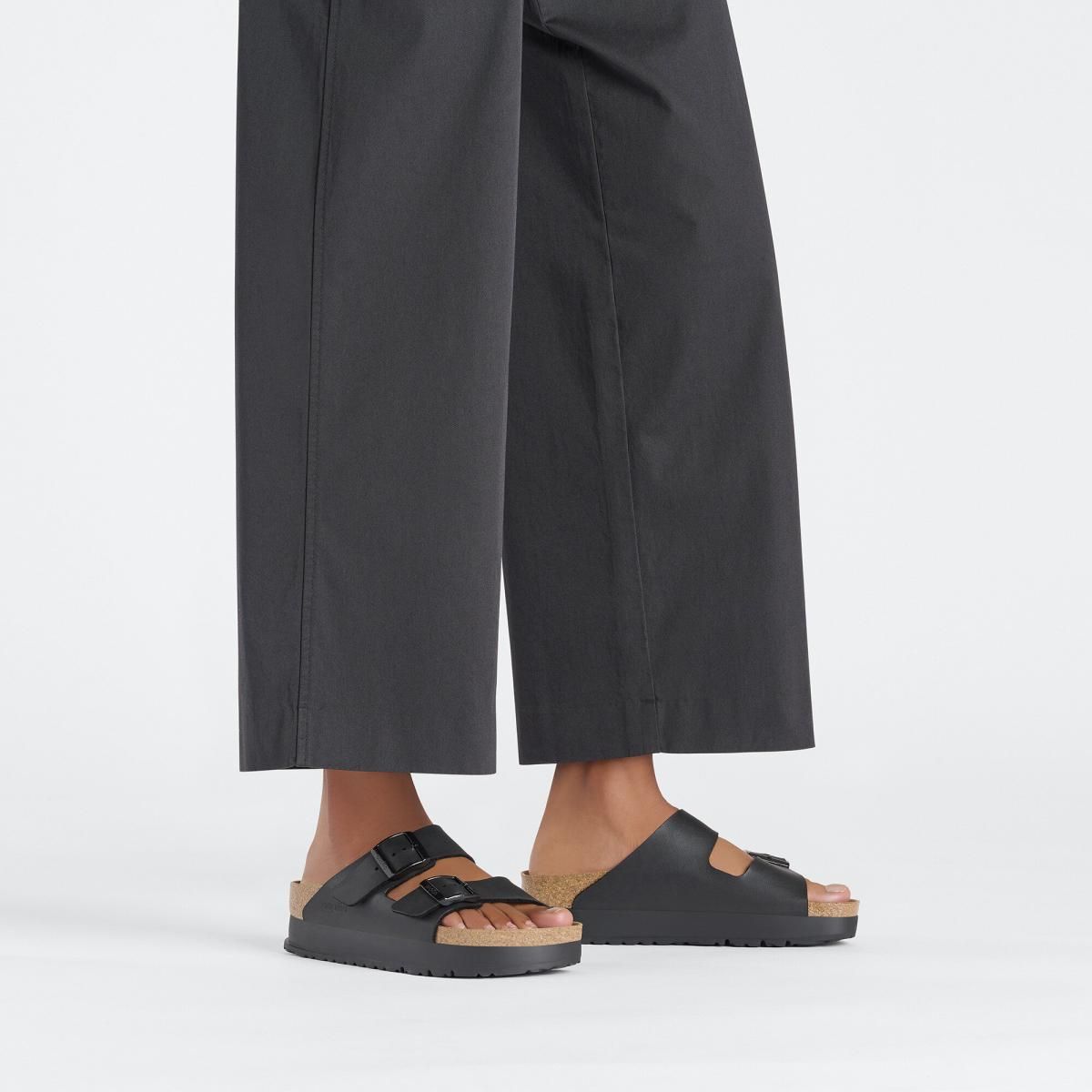 파필리오 플랫폼 비건 스트랩 샌들 Arizona PAP Flex BirkoFlor 1027395 SCHWARZ - 상세 이미지 3