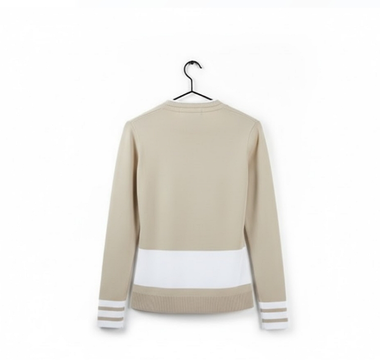 슈페리어 여성 간절기 겨울 유니크한 배색 골프웨어 라운드 니트 티셔츠