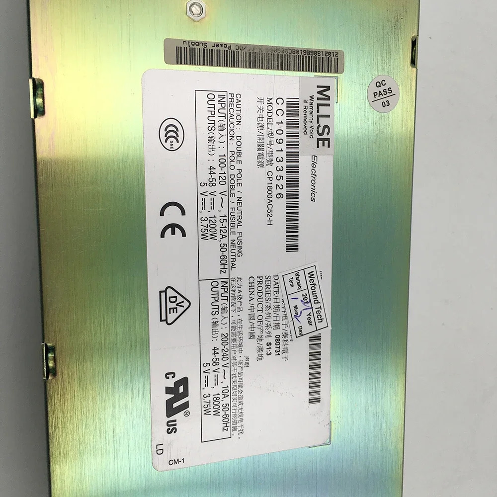 TYCO 44-58V 1800W 통신 전원 모듈CP1800AC52 CP1800AC52-H 전원공급장치