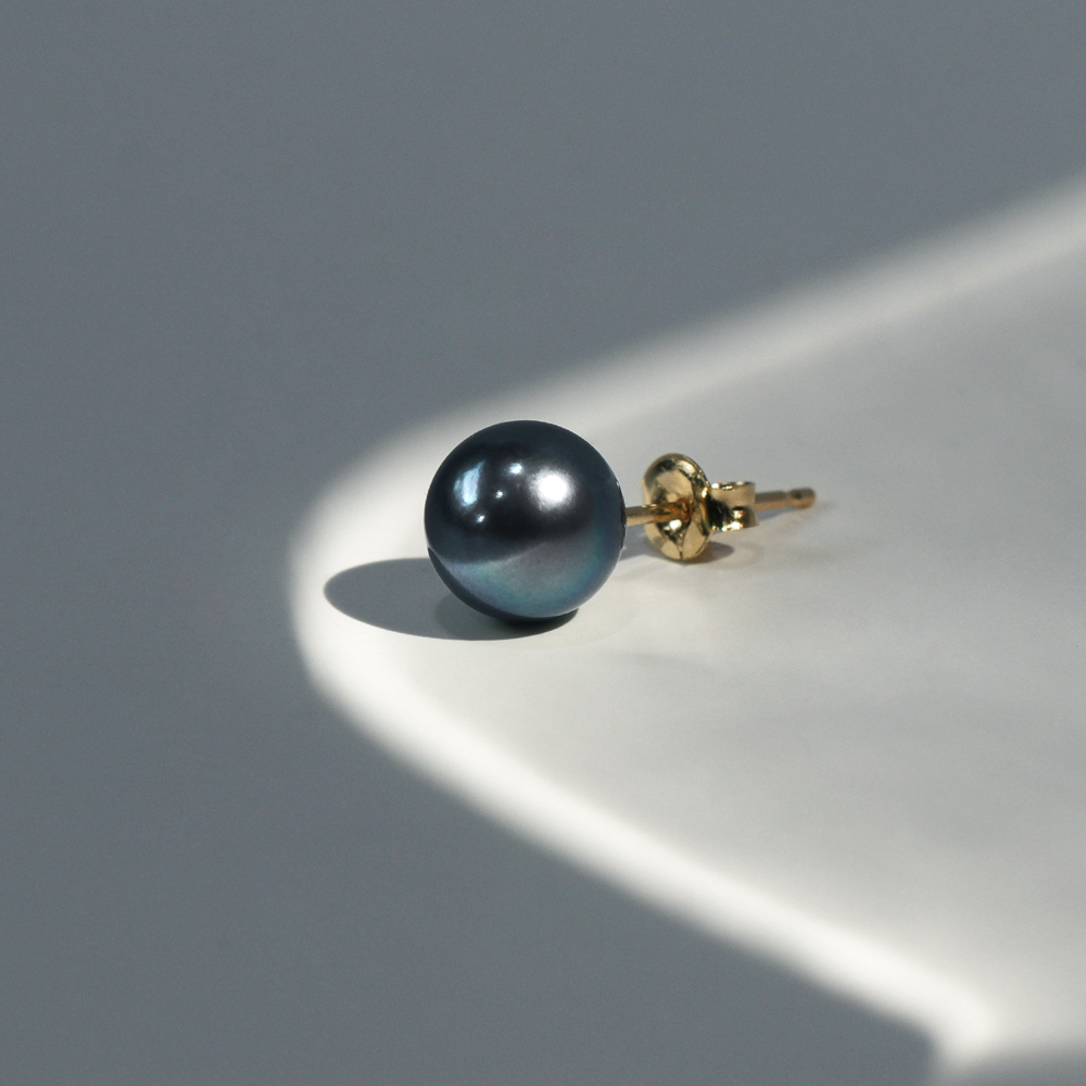 14K 18K 아코야 해수 흑진주귀걸이 7mm 8mm AAA+(감정서 포함) - 상세 이미지 3