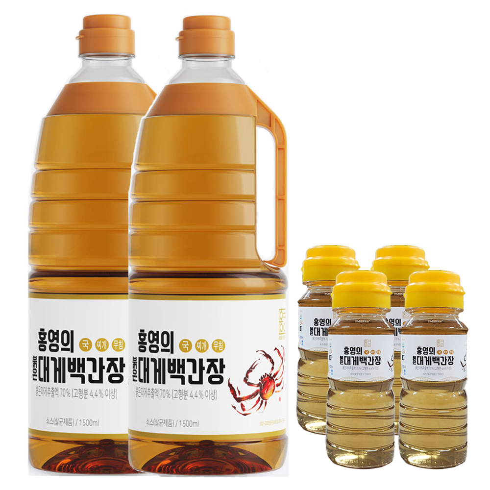 더동쪽바다가는길 홍영의 붉은대게 백간장1.5L 2개, 100ml 4개 - 상품 이미지