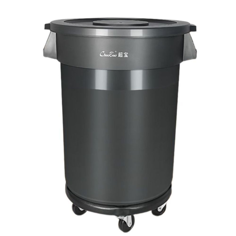 화장실 바퀴 야외 카페 휴지통 120L 원통형 분리수거함 쓰레기통 76L 초보 원형 블랙/그레이 - 상품 이미지