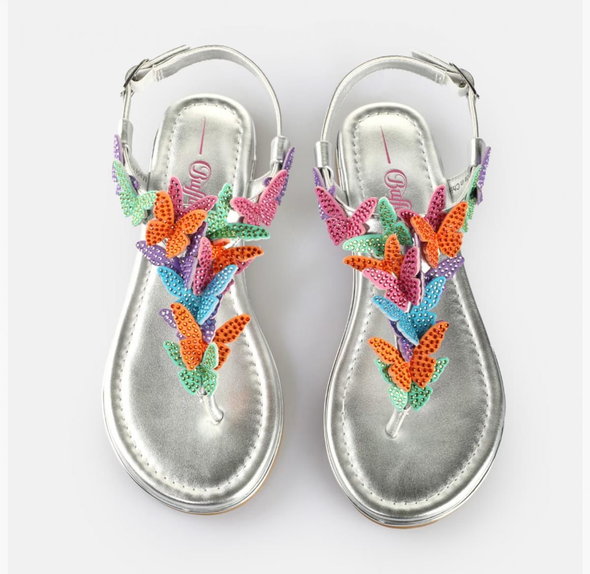 버팔로 멀티컬러 버터플라이 글램 스트랩 샌들 실버 02385770 SILBER/MULTICOLOR - 상세 이미지 2