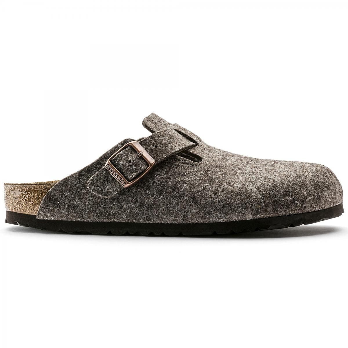 버켄스탁 프리미엄 울펠트 스트랩 클로그 슬리퍼 Boston Wool 0160581/0160583 CACAO - 상품 이미지