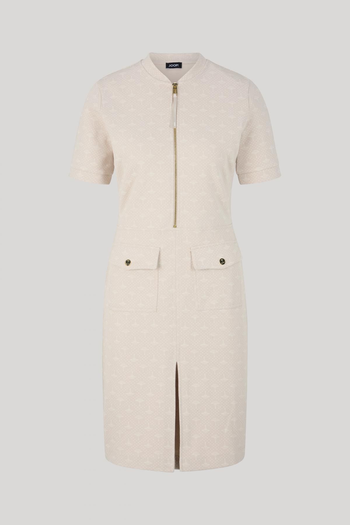 윱 스탠드 칼라 집업 베이지 원피스 30046249-10019326-299 BEIGE/ECRU - 메인 이미지