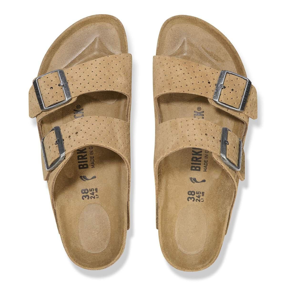 버켄스탁 아리조나 BS 스웨이드 레더 엠보싱 샌들 1027075/1027066 EMBOSS DOTS NEW BEIGE - 상세 이미지 3