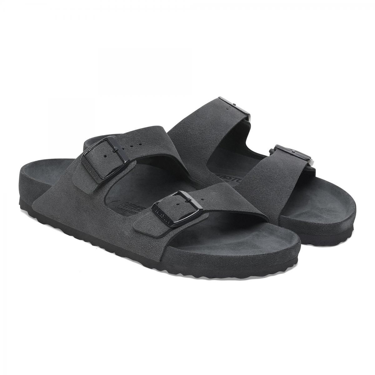 버켄스탁 컴포트 벨크로 스트랩 샌들 아리조나 BS 스웨이드레더 1029962/1018402 ALLOVER CHARCOAL - 상세 이미지 5