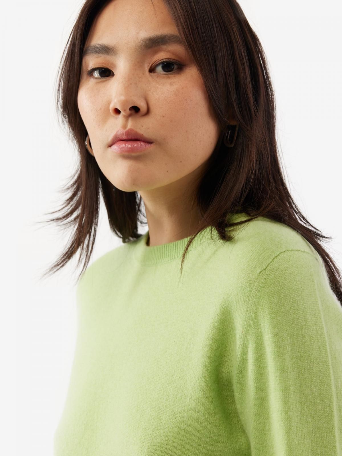 고비캐시미어 베이직 라운드넥 캐시미어 스웨터 KW040797-1461S0000-002E JADE LIMETTE - 상세 이미지 5