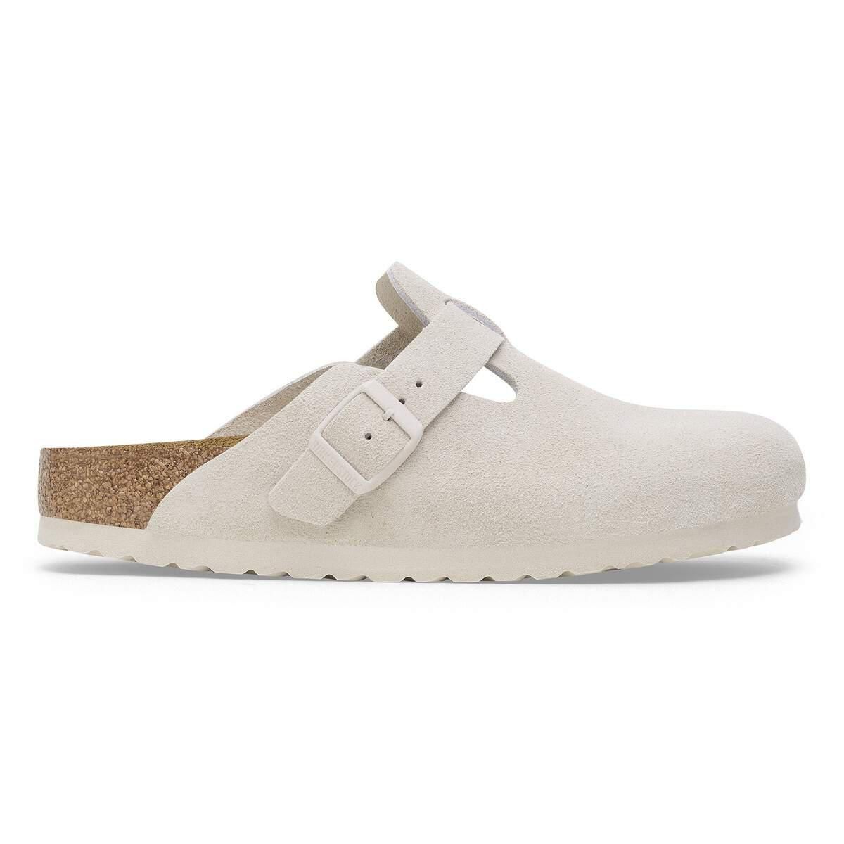 버켄스탁 보스턴 스웨이드 레더 베이직 슬리퍼 1024731/1024740 ANTIQUE WHITE - 메인 이미지