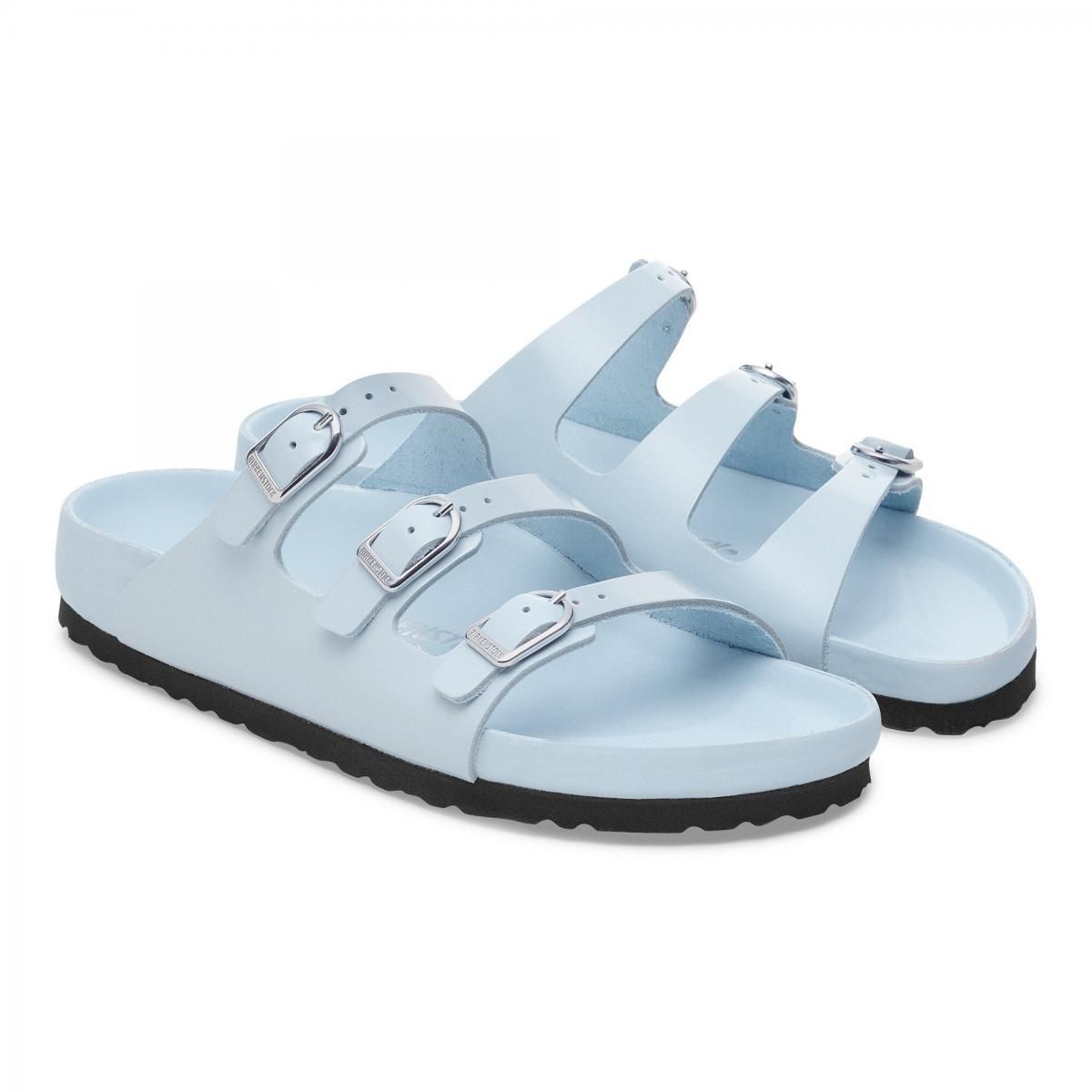 버켄스탁 컴포트 내추럴레더 에나멜 스트랩 샌들 1030858/1030950 BABY BLUE HIGH SHINE - 상세 이미지 5