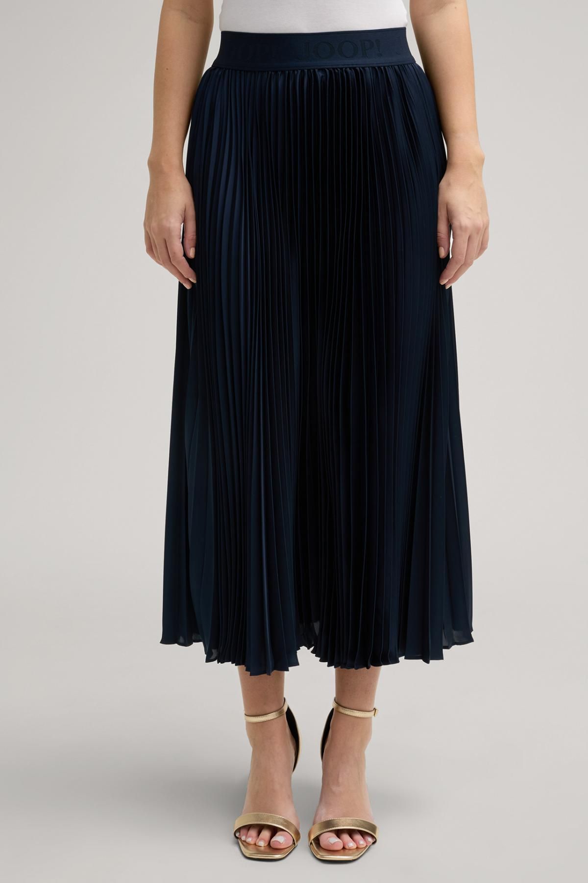 윱 플리츠 네이비 미디 스커트 Salma 30046656-10019211-405 NAVY - 상세 이미지 2