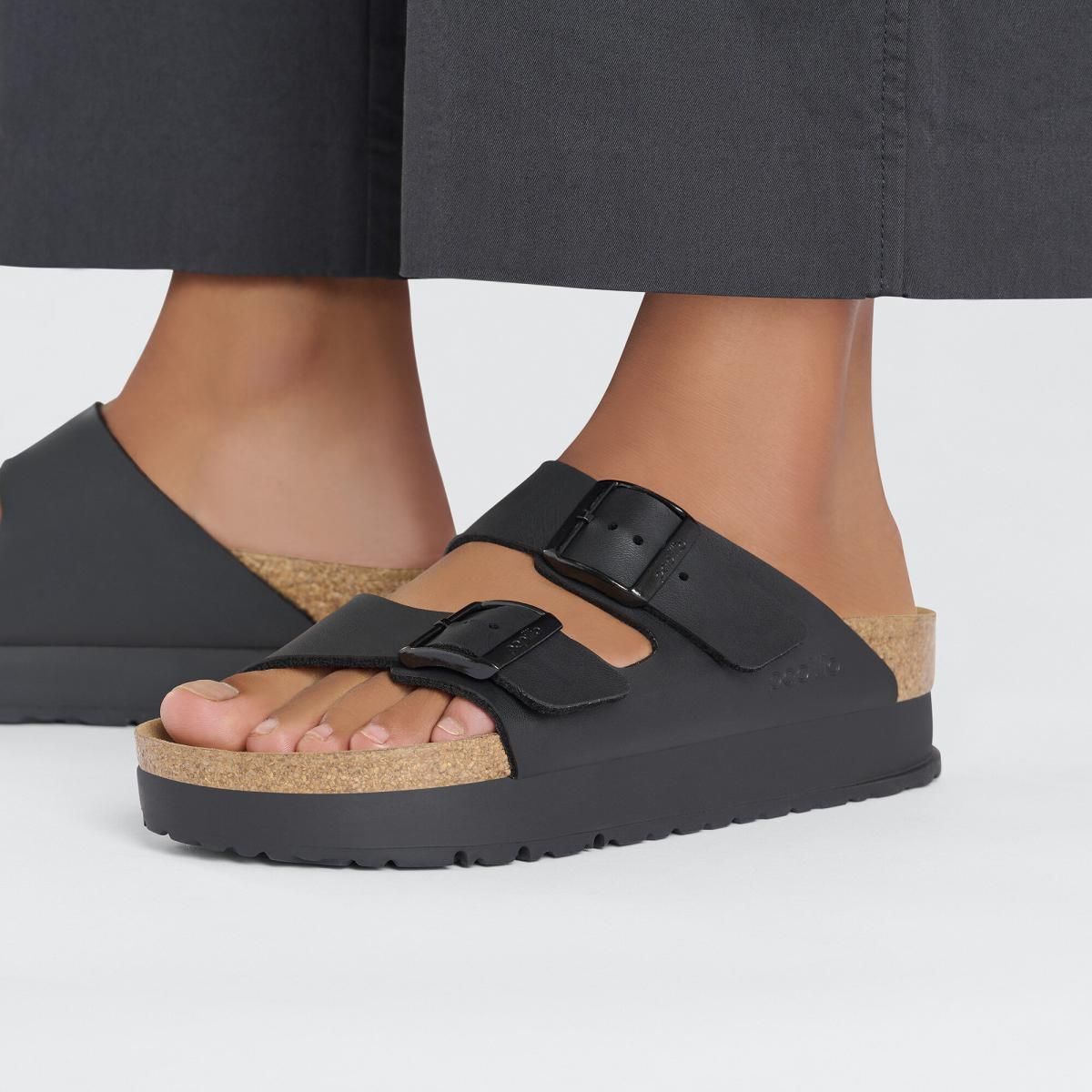 파필리오 플랫폼 비건 스트랩 샌들 Arizona PAP Flex BirkoFlor 1027395 SCHWARZ - 상세 이미지 4