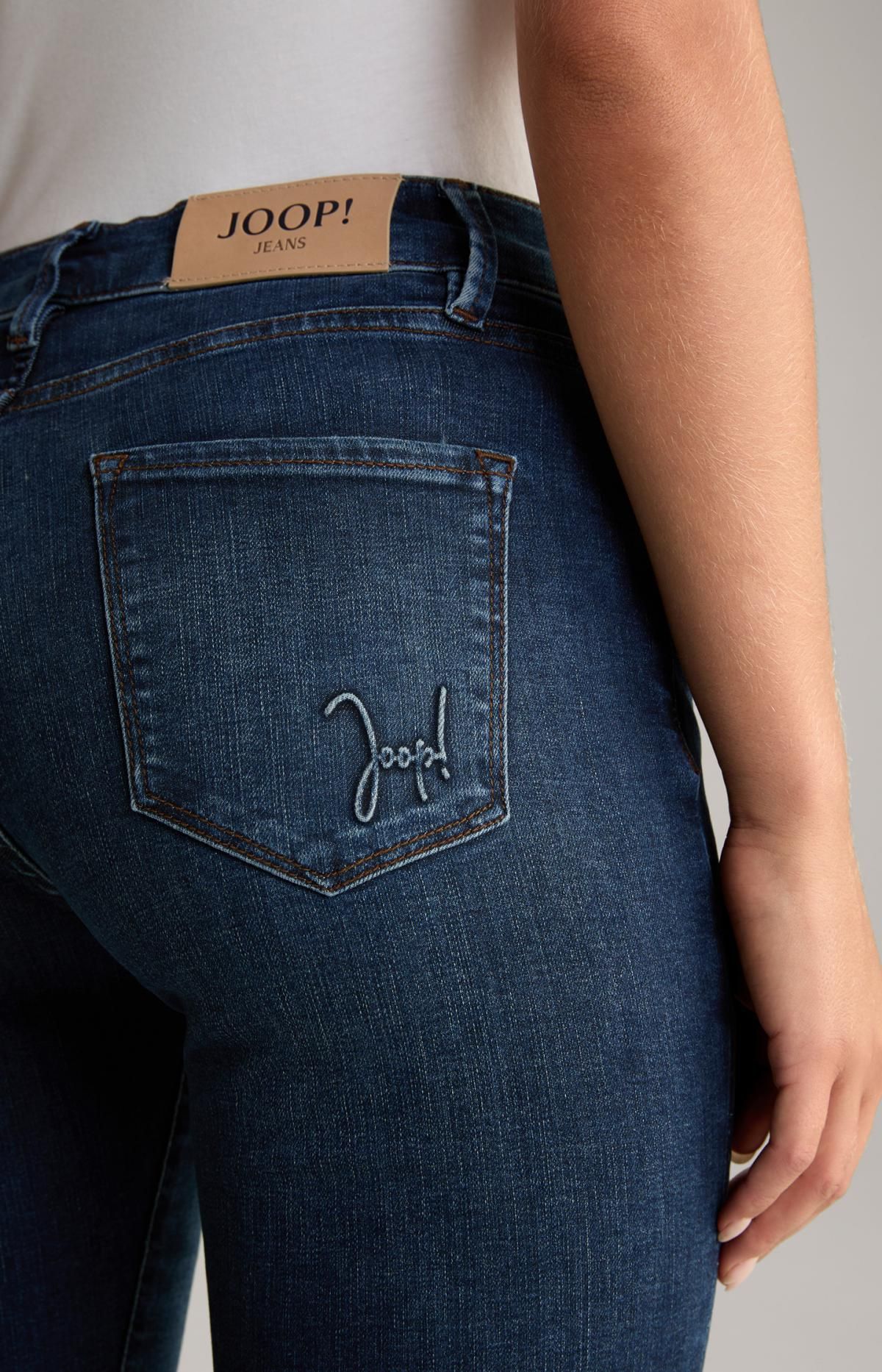 윱 슬림핏 미드라이즈 데님 스키니 진 30027472-10011921-415 DARK DENIM BLAU - 상세 이미지 4