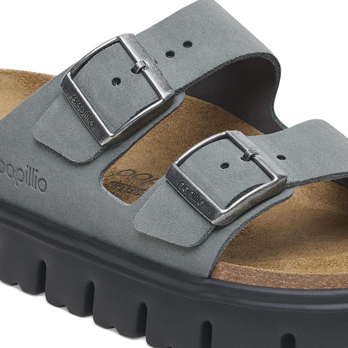 파필리오 스웨이드 플랫폼 벨크로 스트랩 샌들 1029150 BASALT GRAY/ BLACK 이미지 8