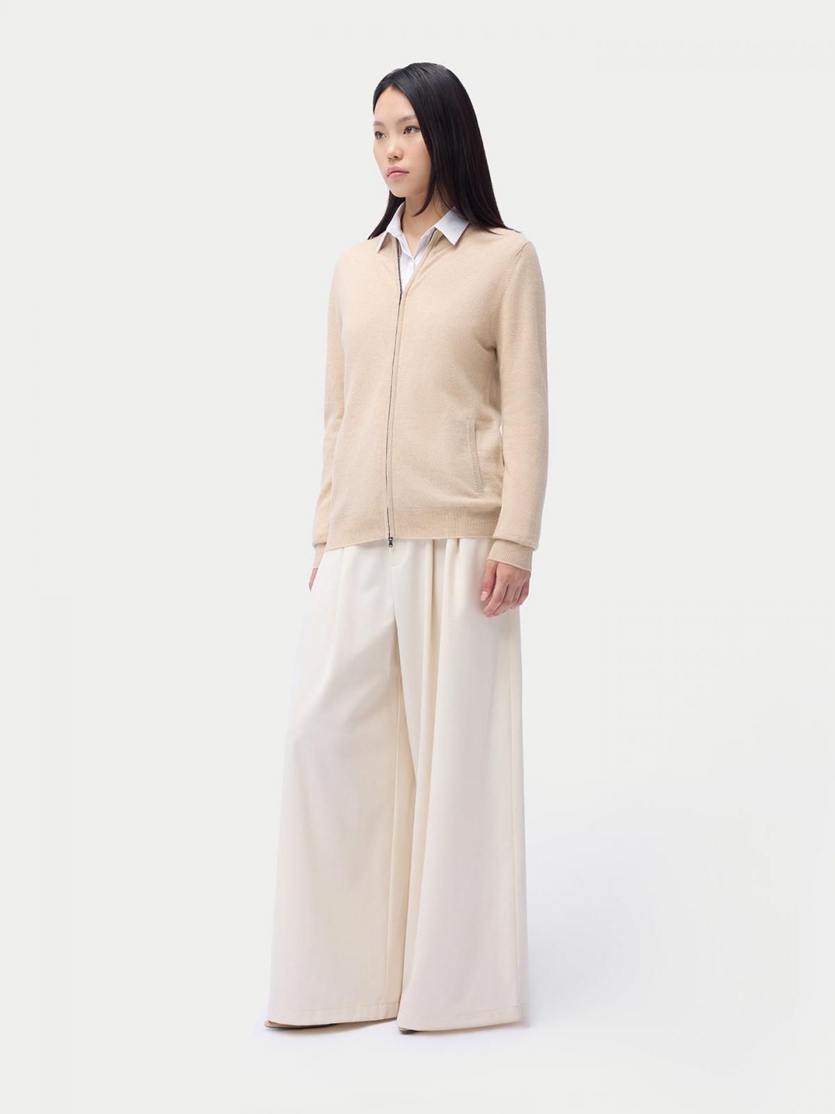 고비캐시미어 캐시미어 테크니컬 집업 가디건 KW020992-0002S0000-004D BEIGE - 상세 이미지 5