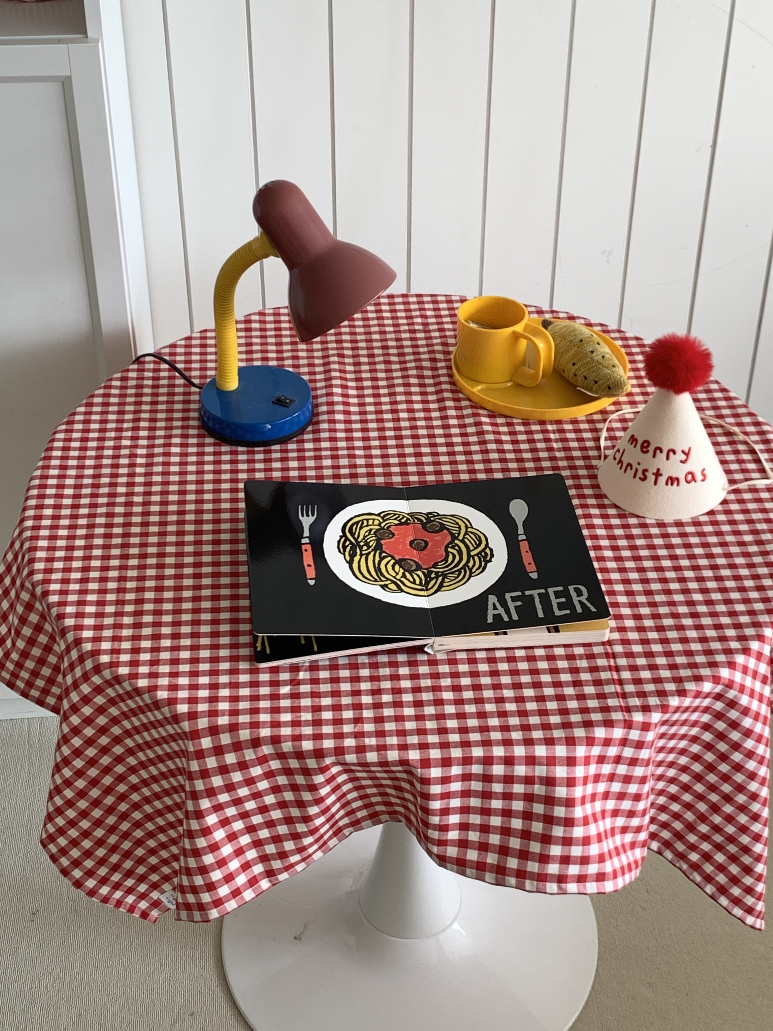 크리스마스 체크 식탁보