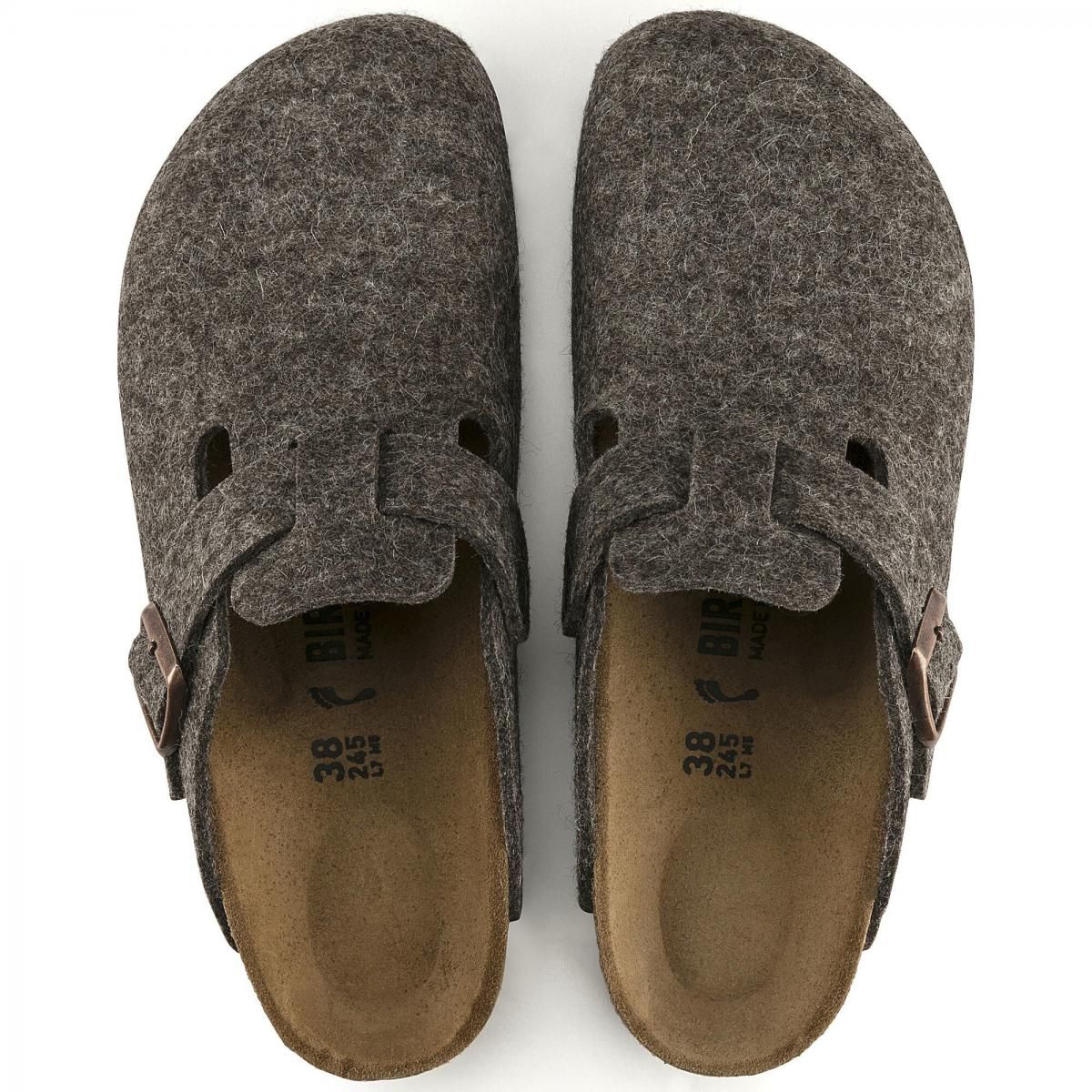 버켄스탁 프리미엄 울펠트 스트랩 클로그 슬리퍼 Boston Wool 0160581/0160583 CACAO 이미지 6