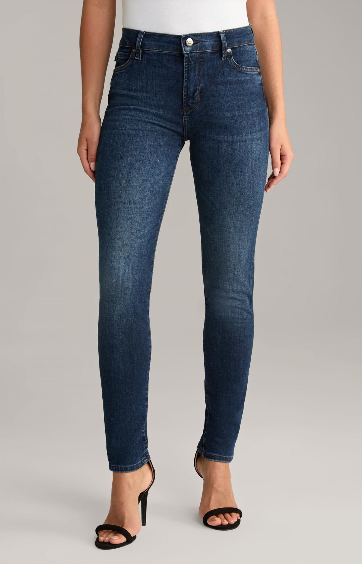 윱 슬림핏 미드라이즈 데님 스키니 진 30027472-10011921-415 DARK DENIM BLAU - 상품 이미지
