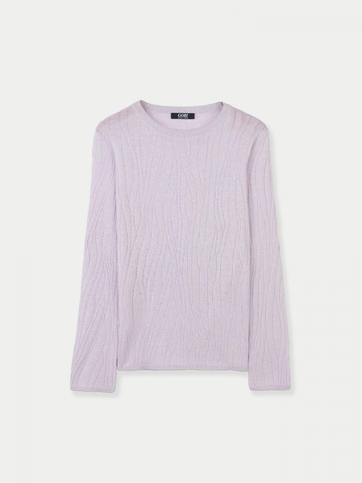 고비캐시미어 프리미엄 캐시미어실크 라운드넥 니트 실버사 KW045394-7246S0000-003E ORCHID TINT - 메인 이미지