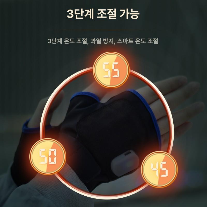 사무실 발열 반장갑 충전식 손난로 보온 책상 키보드 USB 겨울온열장갑 3세대 장갑 핑크 2000mAh - 상세 이미지 4