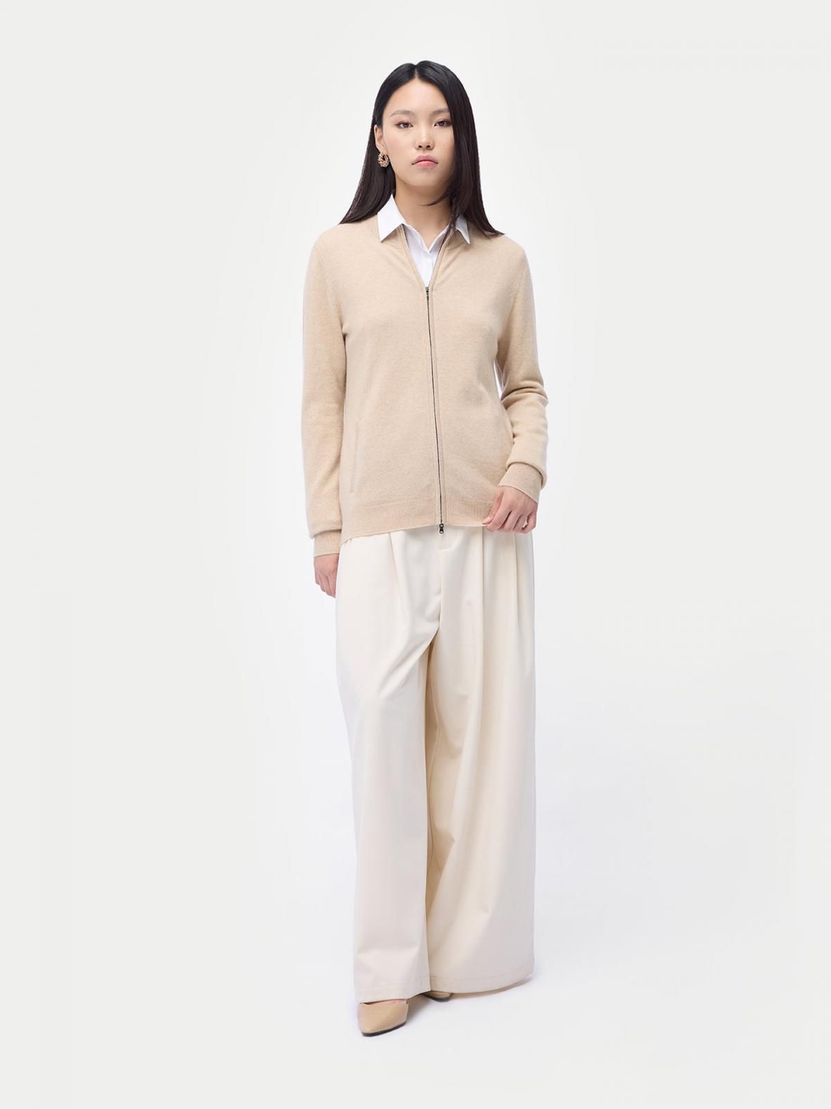 고비캐시미어 캐시미어 테크니컬 집업 가디건 KW020992-0002S0000-004D BEIGE - 상세 이미지 2