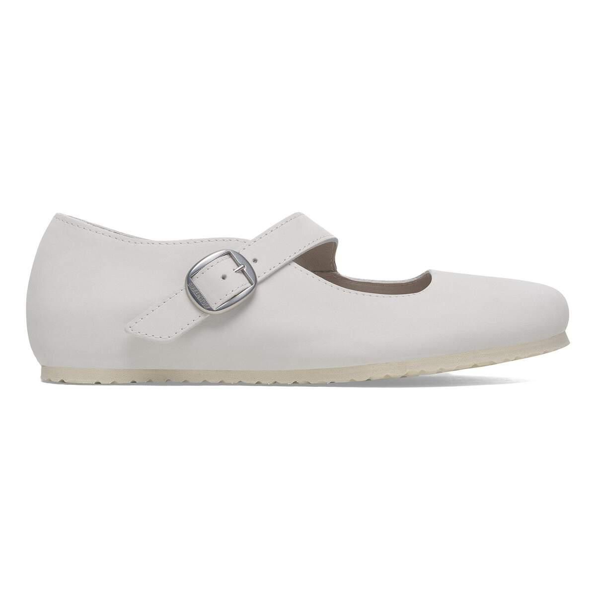 버켄스탁 누벅레더 메리제인 스트랩 버클 화이트 발레리나 플랫 1029772 ANTIQUE WHITE - 메인 이미지