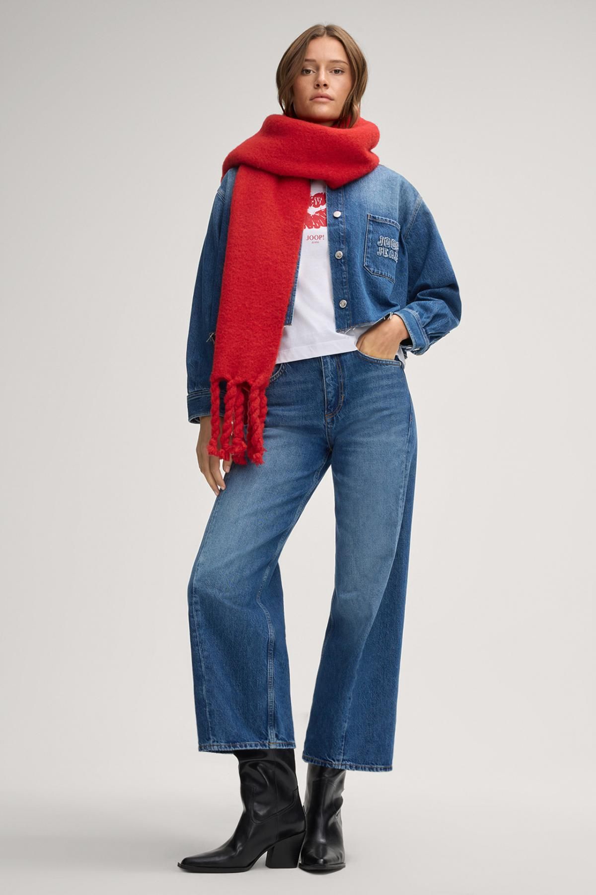 윱 크롭 데님 셔츠 블라우스 30048958-10019647-405 ONE COLOR - 상세 이미지 3