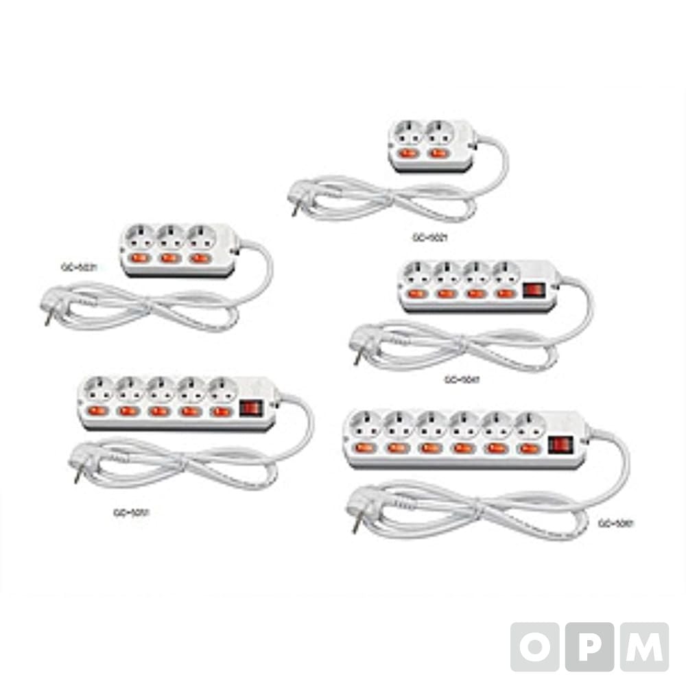 멀티탭 개별접지6구3M (16Ax250V) GC-5061 1EA - 상품 이미지