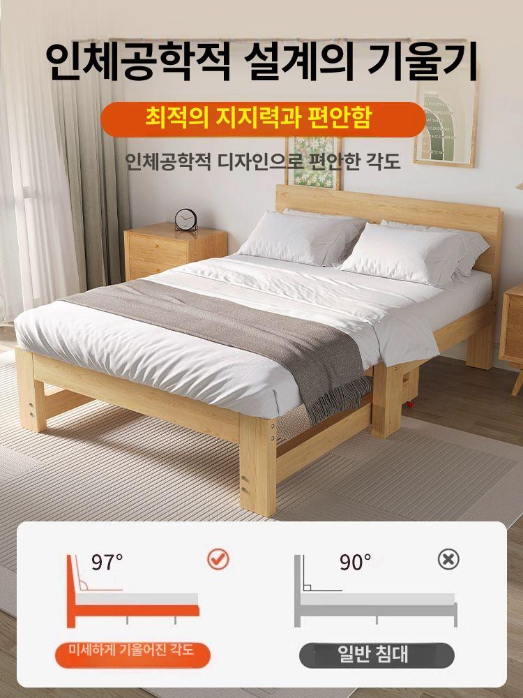 원목 소파베드 확장형 접이식 침대 겸용 거실 원룸 다용도 소파 - 상세 이미지 3
