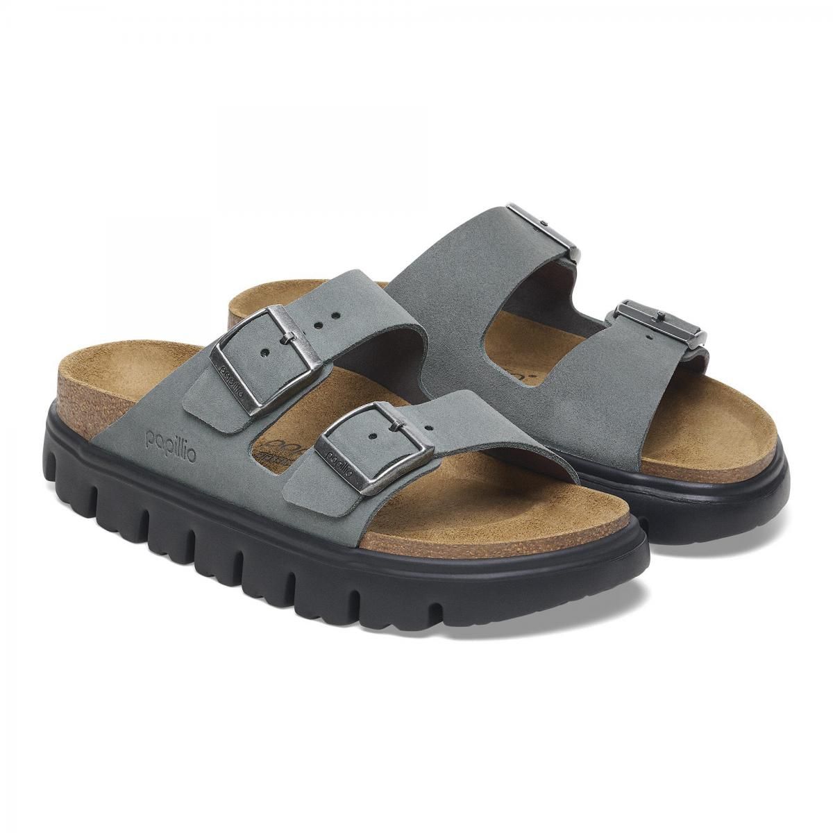 파필리오 스웨이드 플랫폼 벨크로 스트랩 샌들 1029150 BASALT GRAY/ BLACK 이미지 7