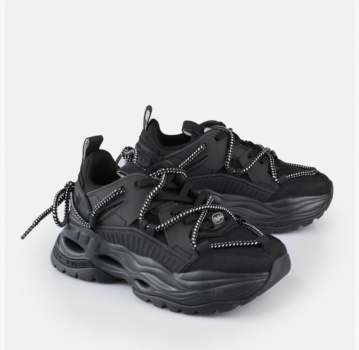 버팔로 청키 플랫폼 블랙 스니커즈 Triplet Lace BS 02278001 SCHWARZ - 상세 이미지 4