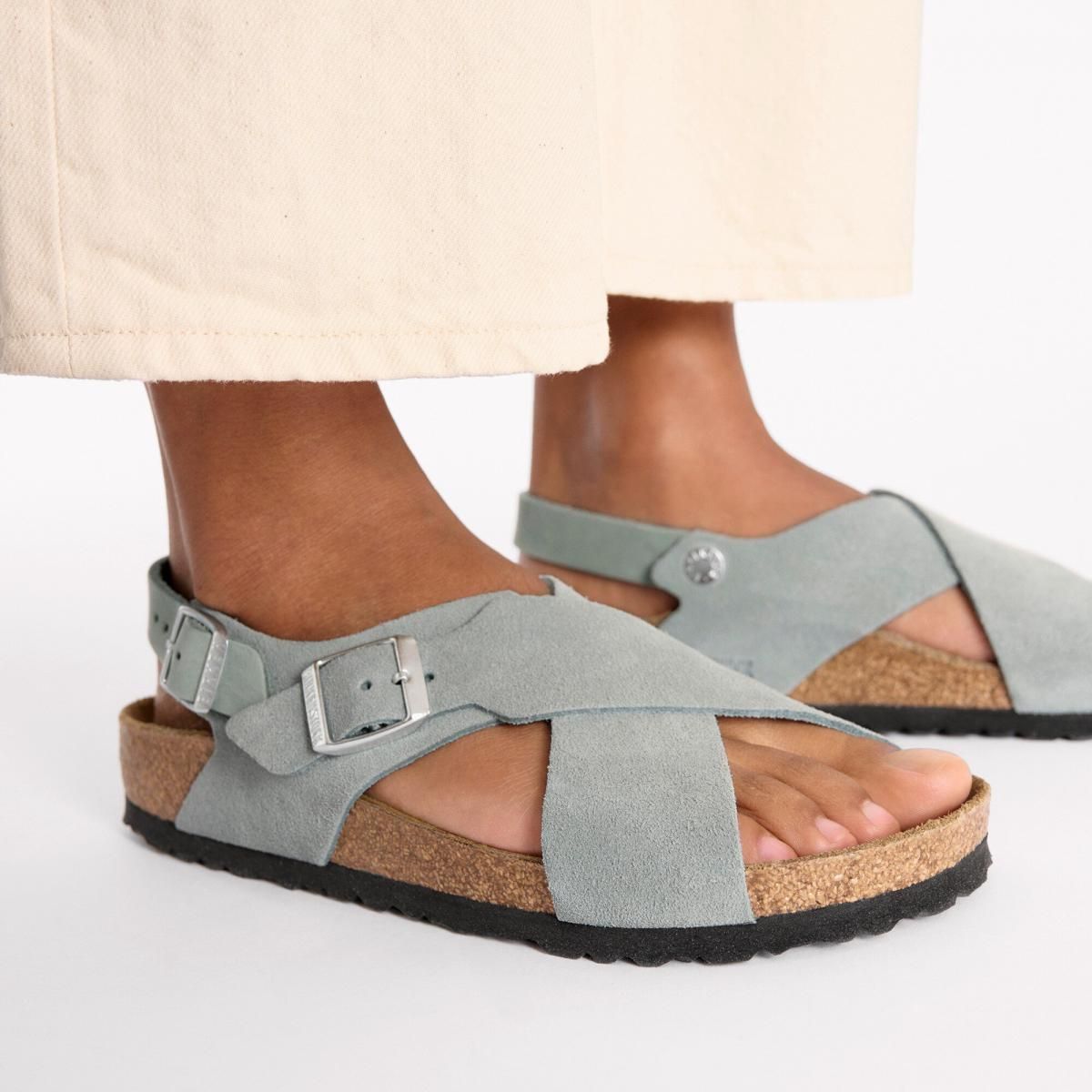 버켄스탁 프리미엄 누벅 레더 크로스 스트랩 샌들 1029795/1029832 PURE SAGE - 상세 이미지 4