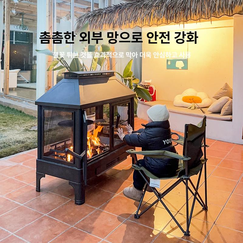 대형 캠핑화목난로 펜션 불멍 숯불 야외 화덕 화롯대 기본 - 상세 이미지 2