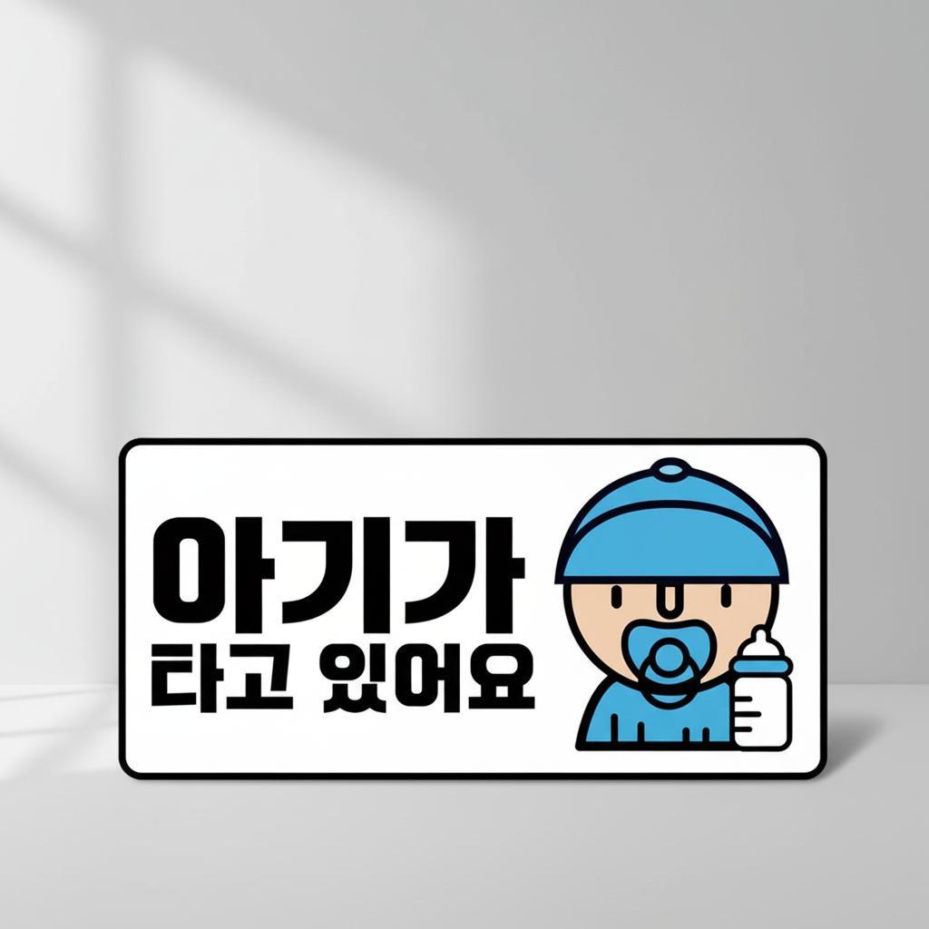 고휘도 야광스티커 아이가 타고 있어요 - 상품 이미지