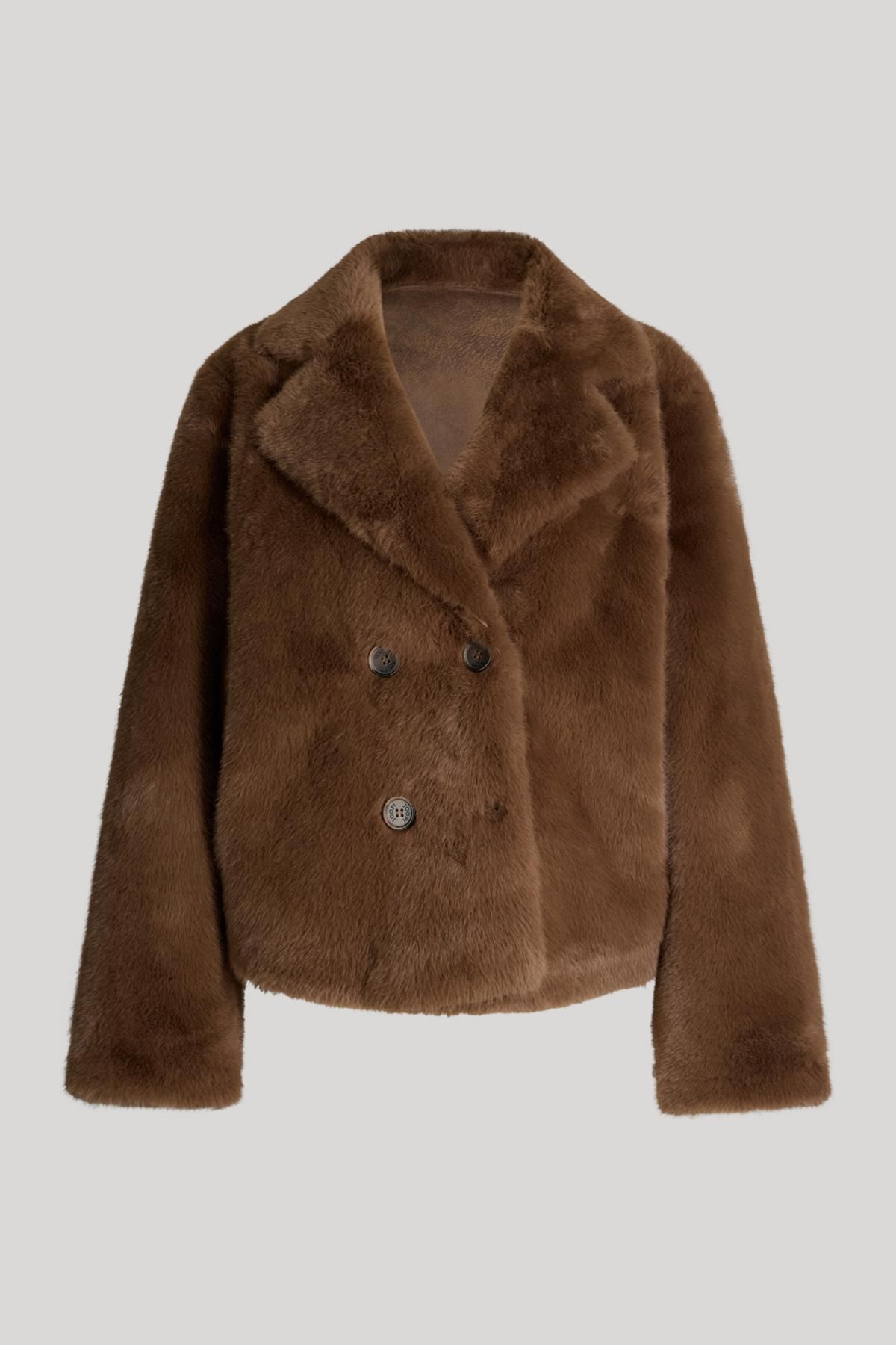 윱 박시핏 테디퍼 자켓 코냑 브라운 30048880-10020267-209 ONE COLOR - 상품 이미지