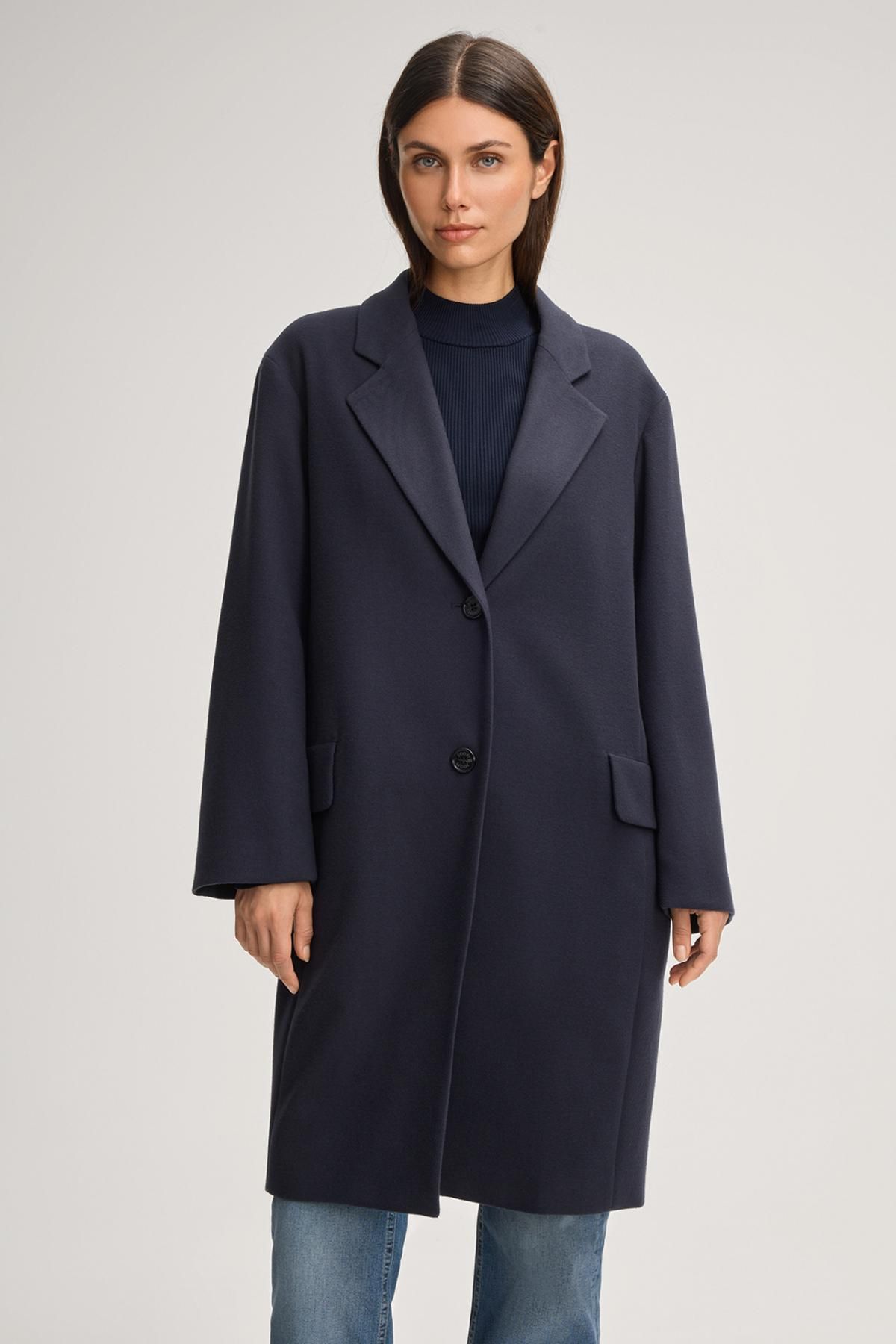윱 테일러드 네이비 롱 코트 레귤러핏 30048578-10020331-405 ONE COLOR - 상세 이미지 2