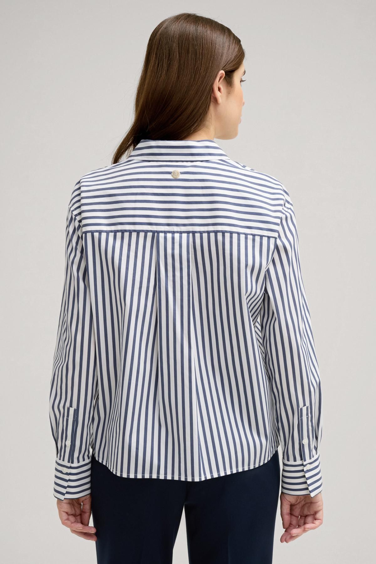 윱 네이비 화이트 스트라이프 클래식 블라우스 30046523-10019215-409 WEISS/DUNKELBLAU GESTREIFT - 상세 이미지 4