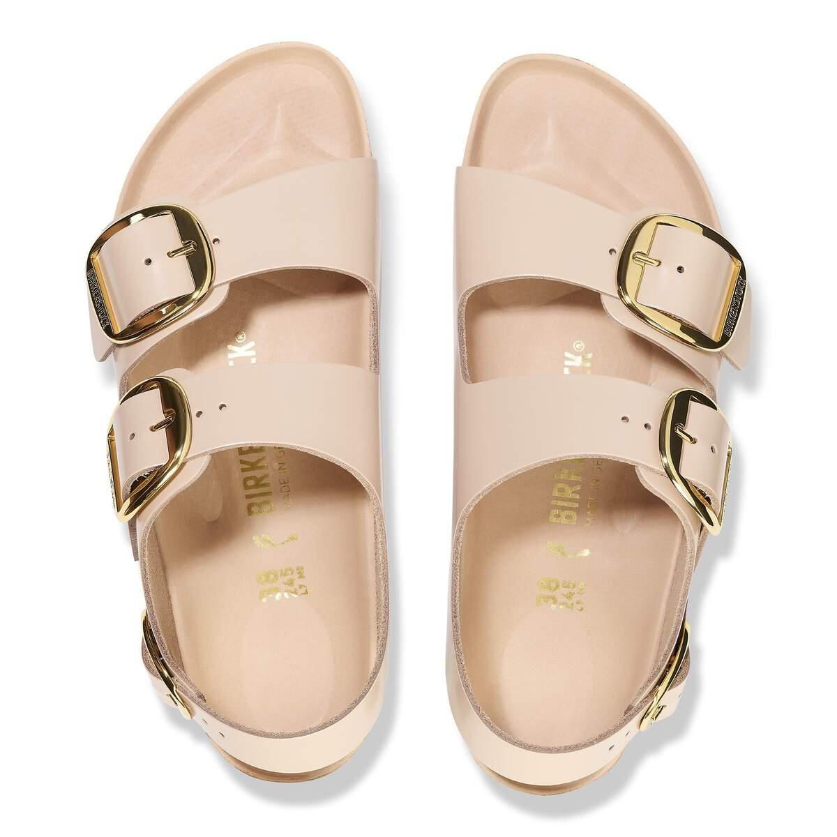 버켄스탁 밀라노 빅버클 내추럴레더 스트랩 샌들 베이지 1026511 HIGH-SHINE NEW BEIGE - 상세 이미지 3
