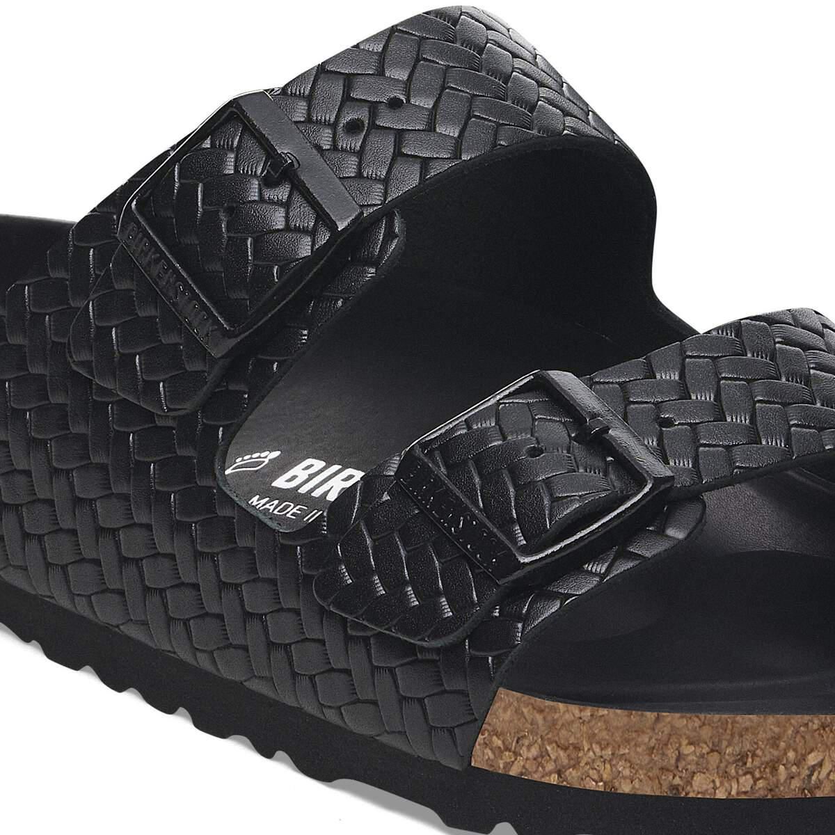버켄스탁 아리조나 리벳 로고 내추럴레더 버클 샌들 1029133/1029175 WOVEN EMBOSSED BLACK - 상세 이미지 5