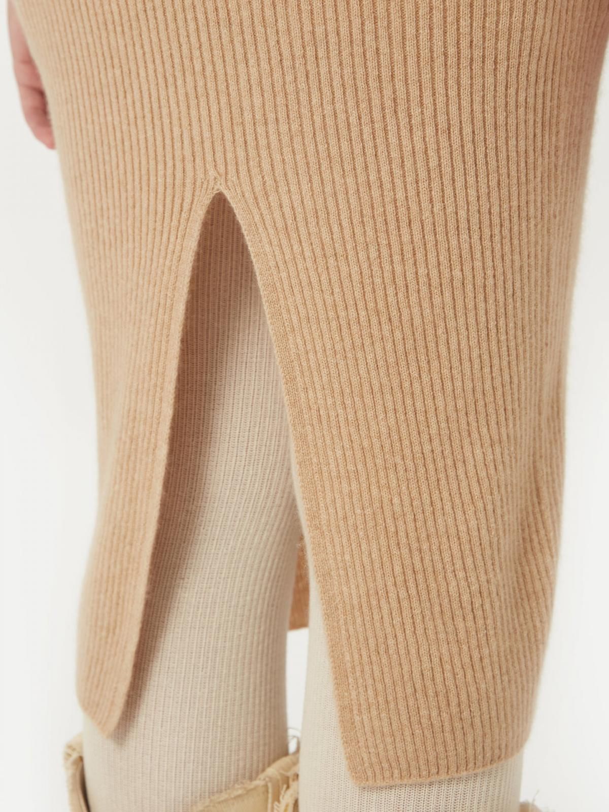 고비캐시미어 캐시미어 테크니컬 미디 스커트 KW160967-0002S0000-003E BEIGE 이미지 6
