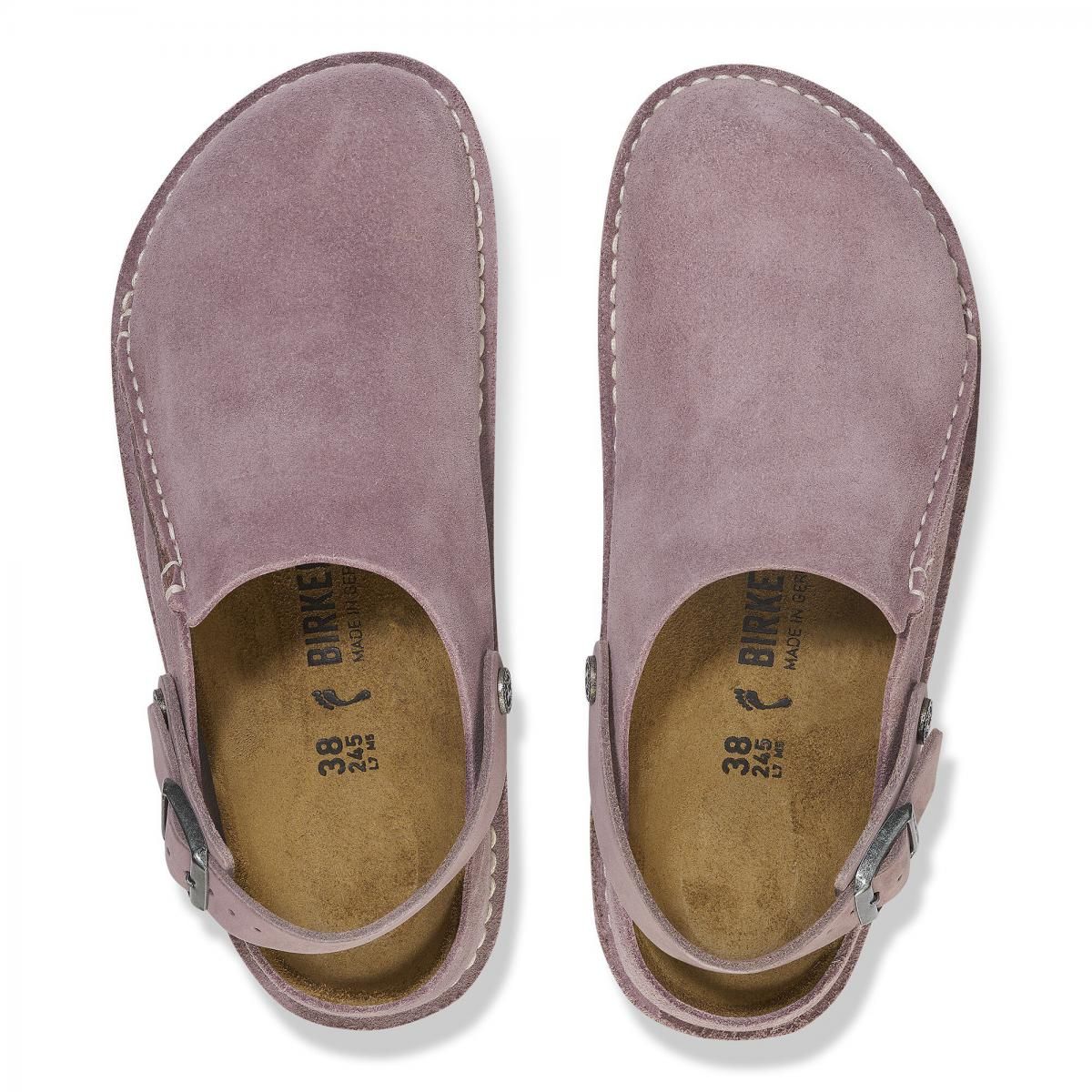 버켄스탁 프리미엄 스웨이드 컴포트 백스트랩 클로그 슈즈 1027889/1028043 FADED PURPLE - 상세 이미지 4