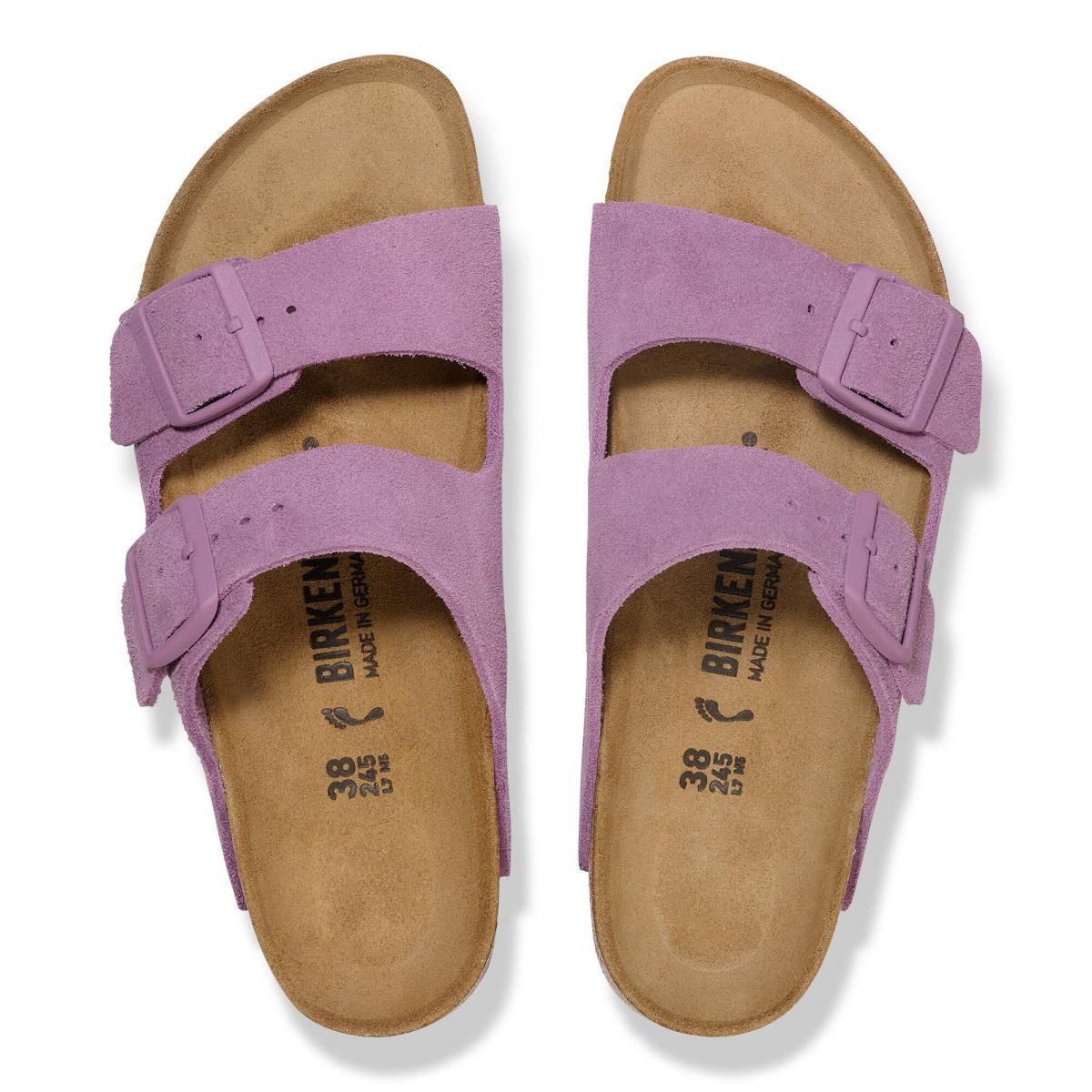 버켄스탁 트렌디 벨크로 스트랩 라벤더 스웨이드 슬라이드 샌들 1030641/1030636 MAUVE - 상세 이미지 4