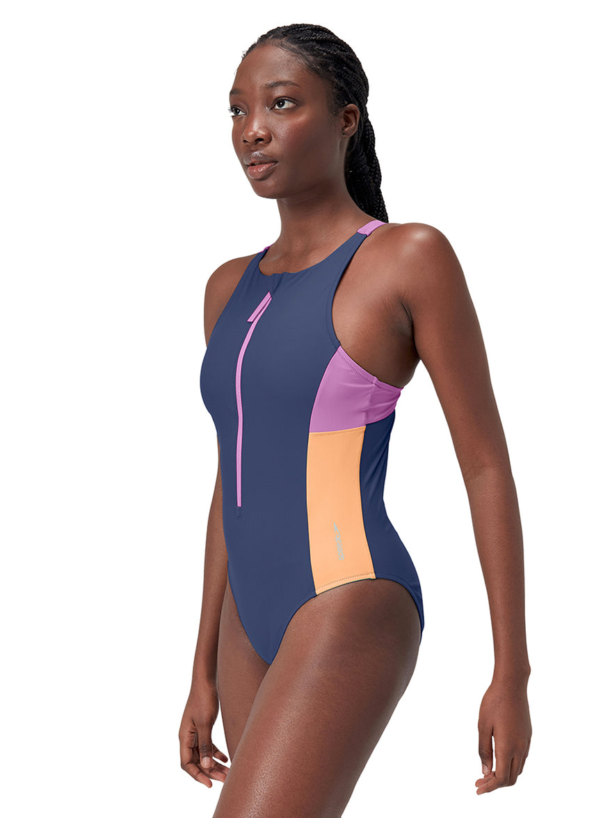 스피도 Colorblock Zip Front One Piece - 메인 이미지