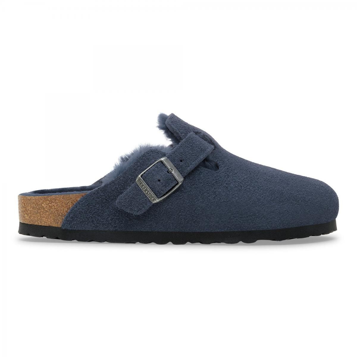 버켄스탁 퍼안감 벨크로 스트랩 클로그 네이비 스웨이드 레더 1030657/1030701 NEW NAVY - 메인 이미지