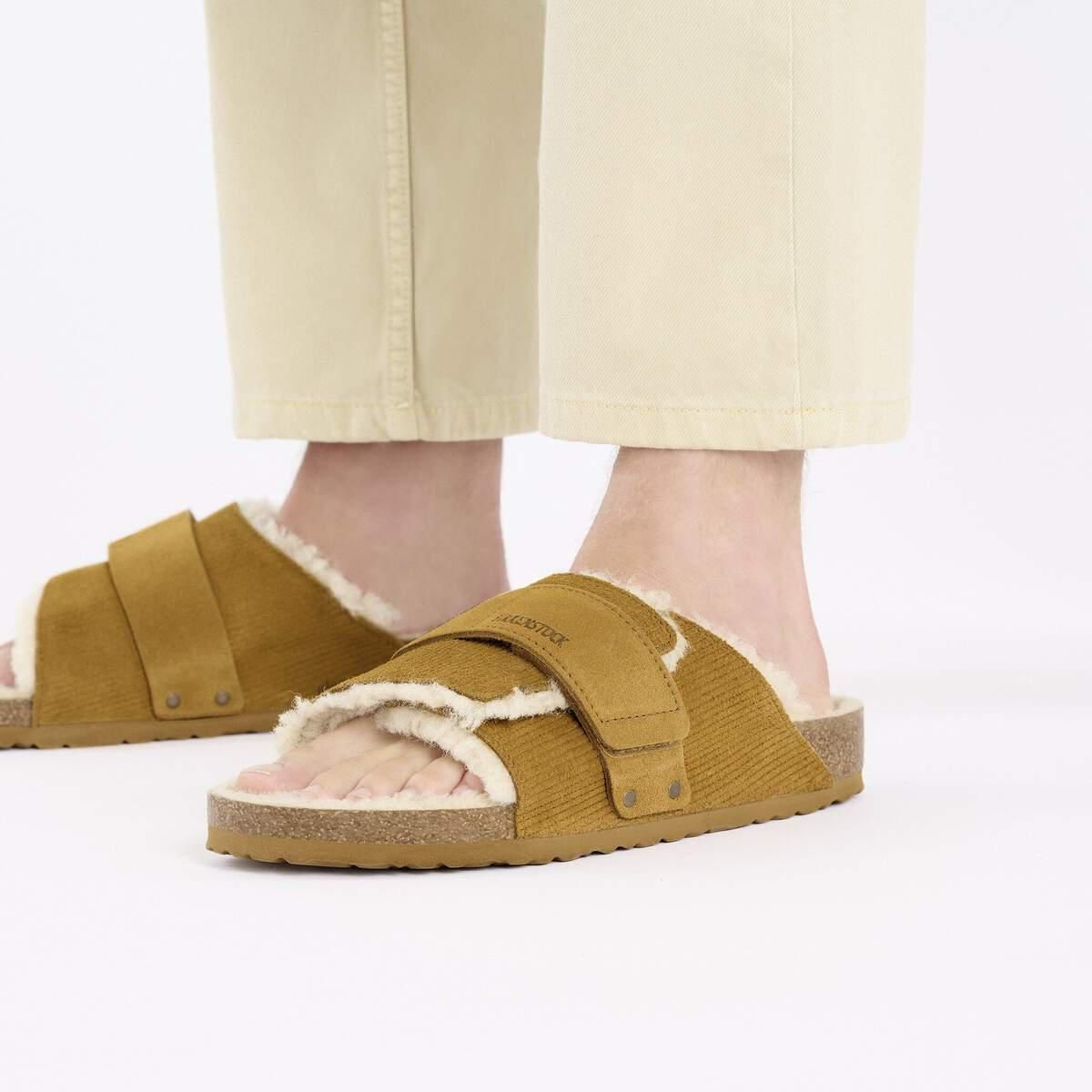 버켄스탁 교토 시어링 스웨이드 슬라이드 샌들 1028178/1028214 CORDUROY CORK BROWN - 상세 이미지 4