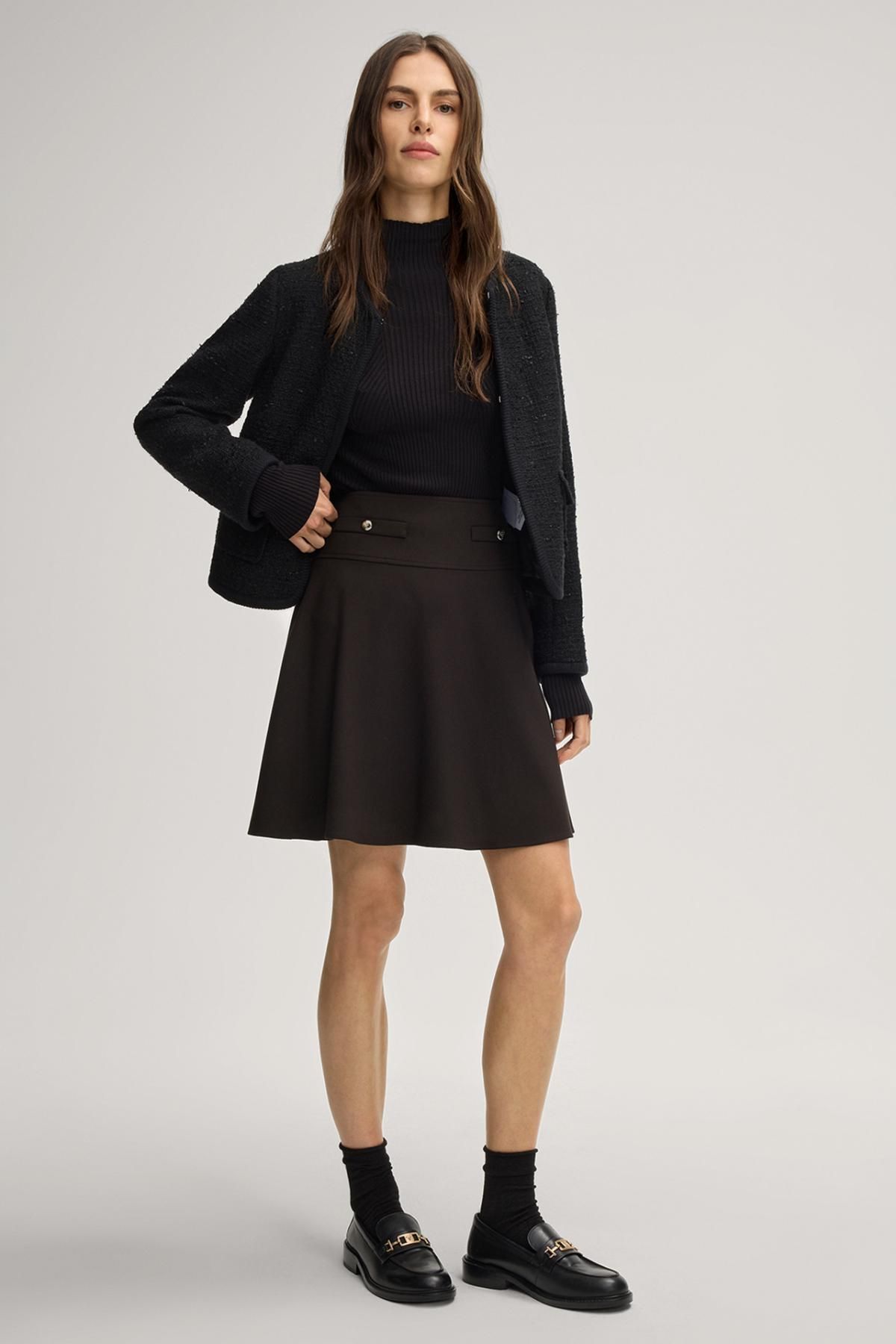 윱 A라인 미니 스커트 버튼 장식 30048834-10020201-001 ONE COLOR - 상세 이미지 3
